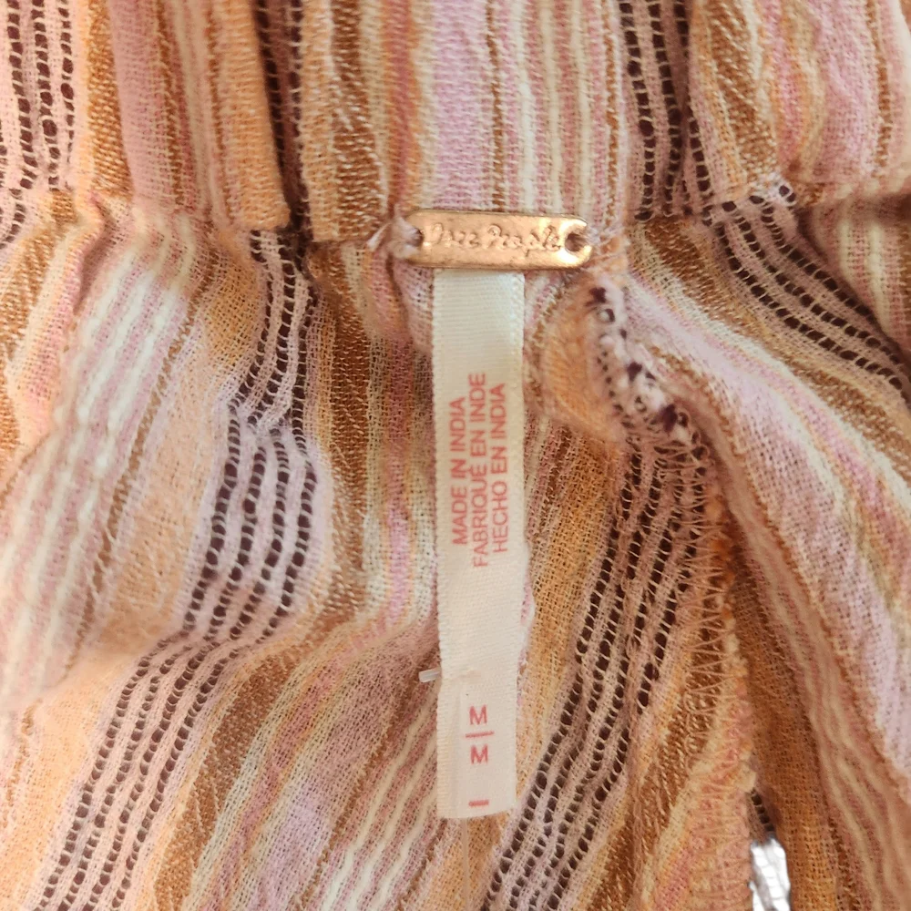 Free People Neutral Combo Pink Striped Boxer Style Mini Skirt‎ Y2k Size: M
